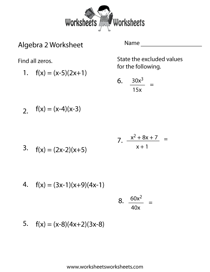 Free Printable Worksheets For Algebra