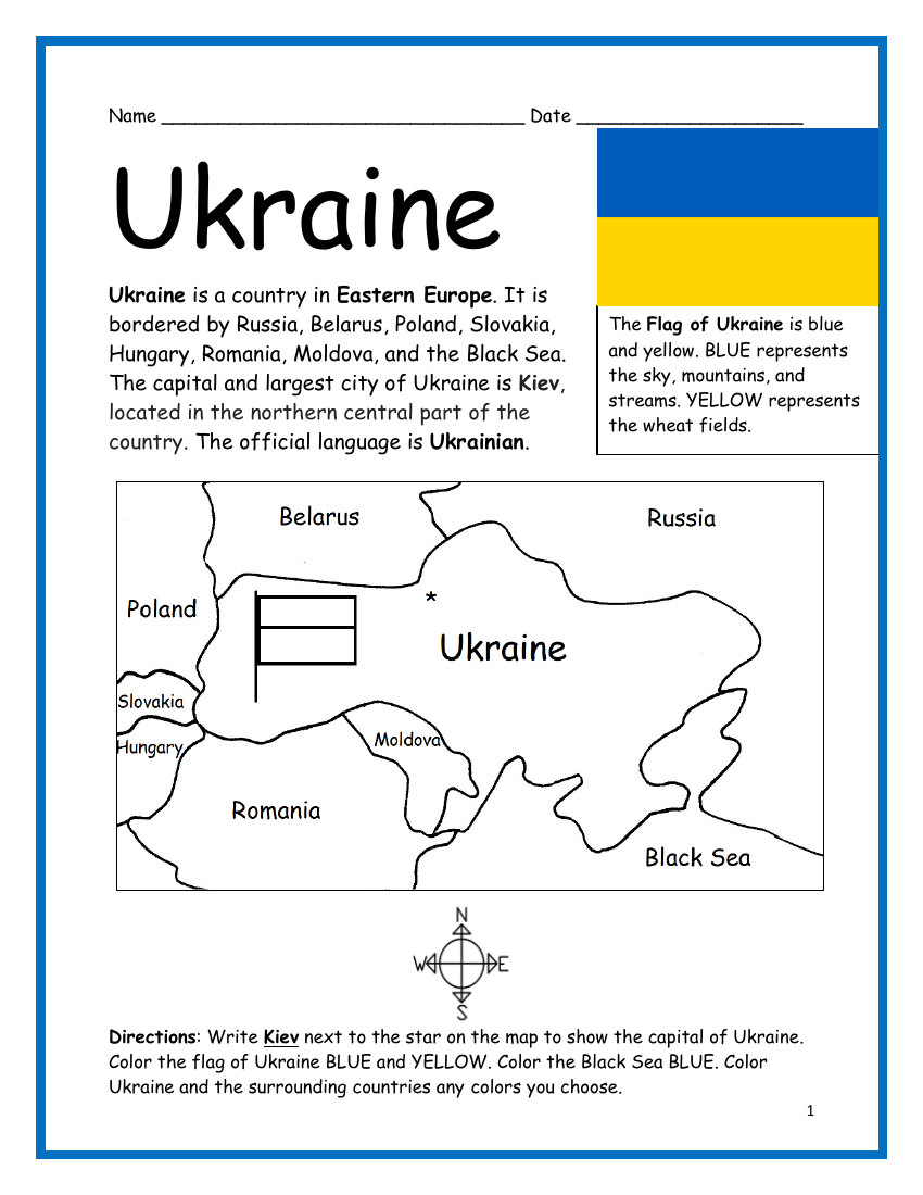 Free Printable Ukrainian Language Worksheets