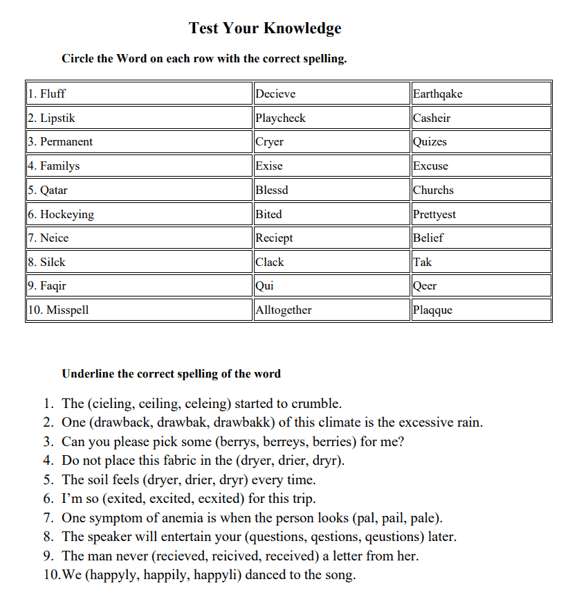 12 English Spelling Rules With Printable Worksheet Worksheets Library
