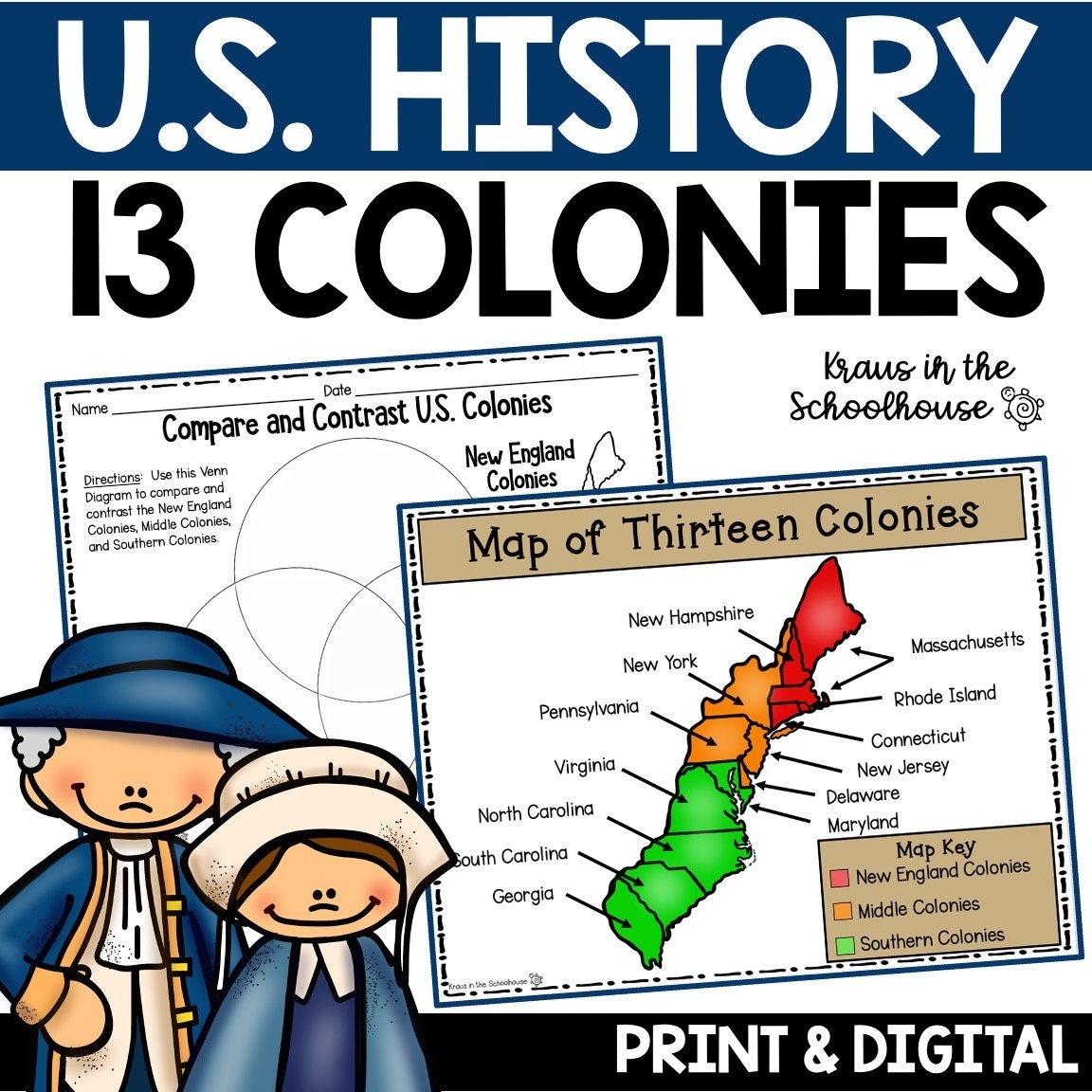 13 Colonies Free Printable Worksheets
