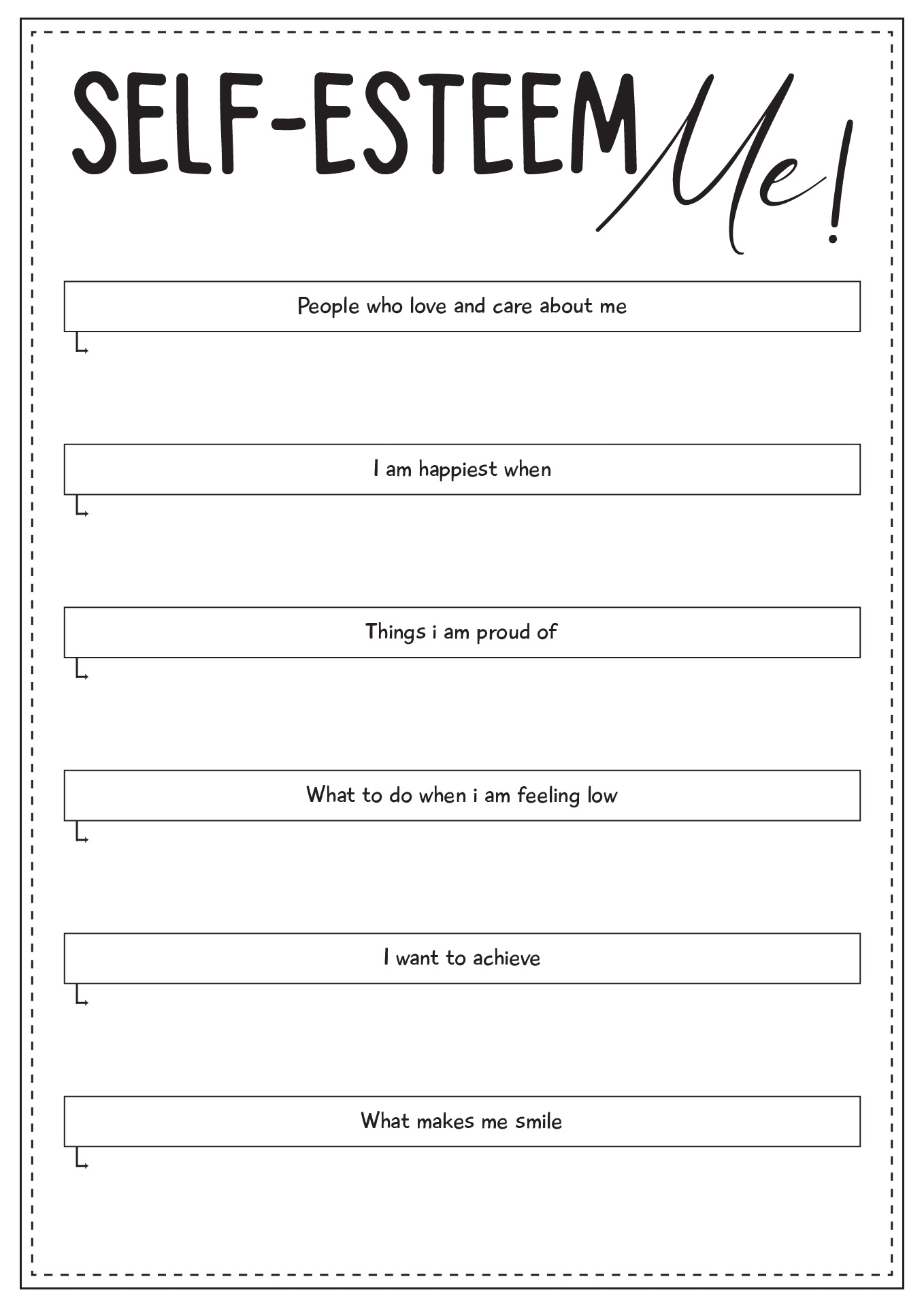 13 Self Esteem Worksheets For Students Free PDF At Worksheeto