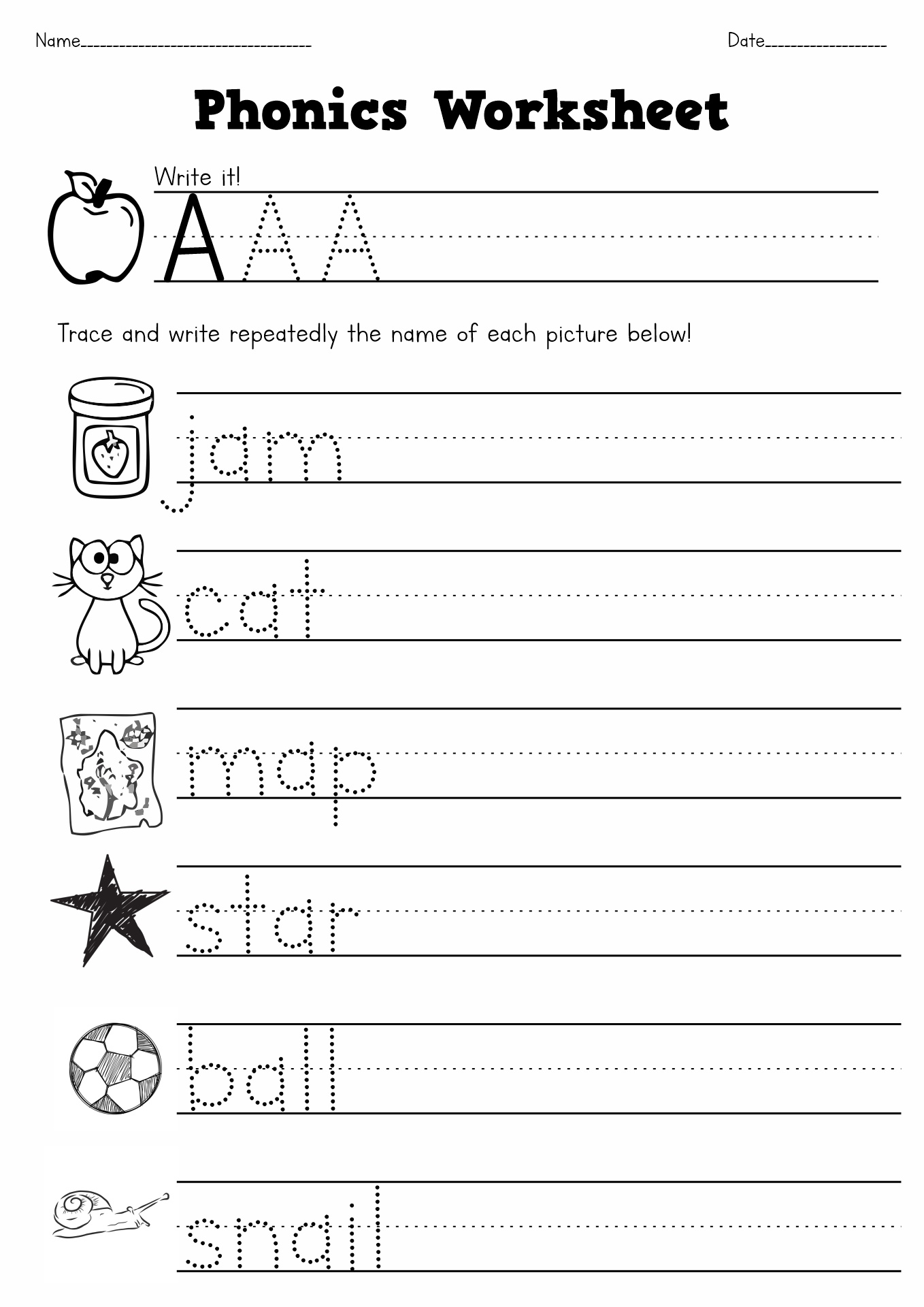 Phonics Worksheets Free Printable