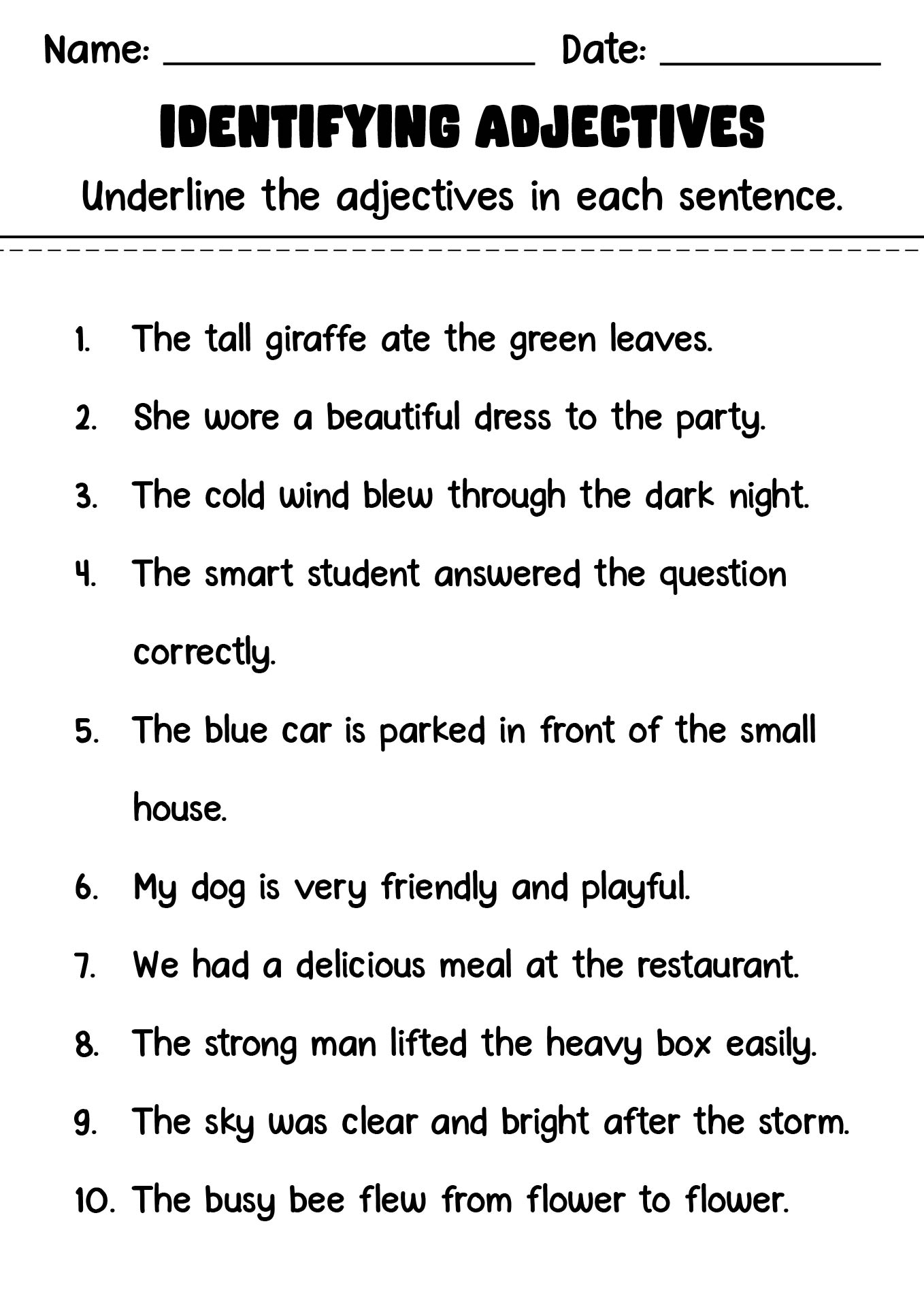 16 Printable Adjective Worksheets 4th Grade Free PDF At Worksheeto