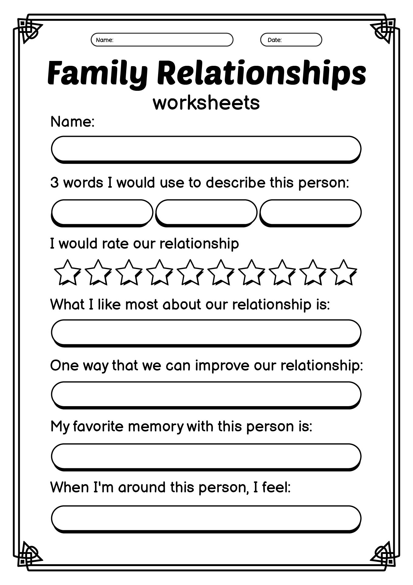 16 Relationship Worksheets For Teenagers Free PDF At Worksheeto
