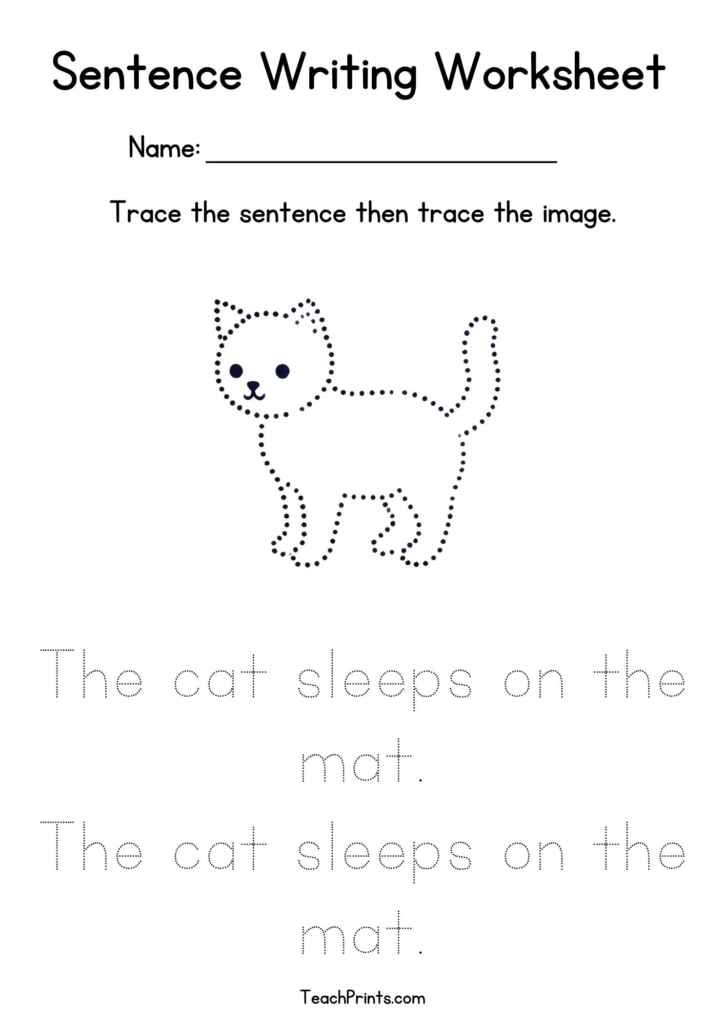 Free Printable Writing Sentences Worksheets