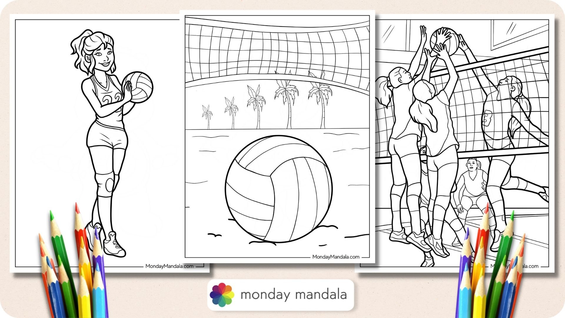 18 Volleyball Coloring Pages Free PDF Printables 