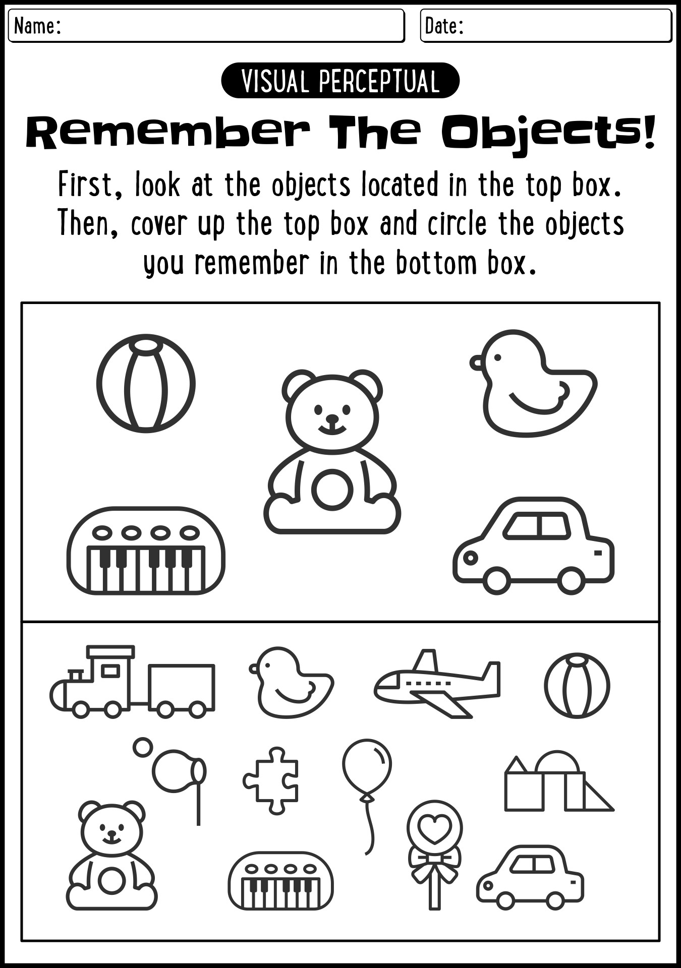 Free Printable Visual Perception Worksheets