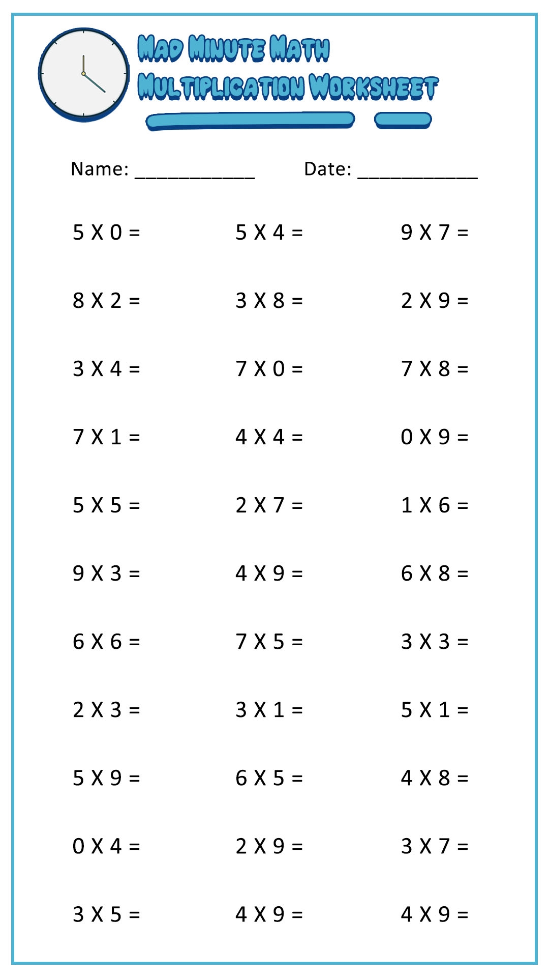 19 Timed Multiplication Worksheets Free PDF At Worksheeto