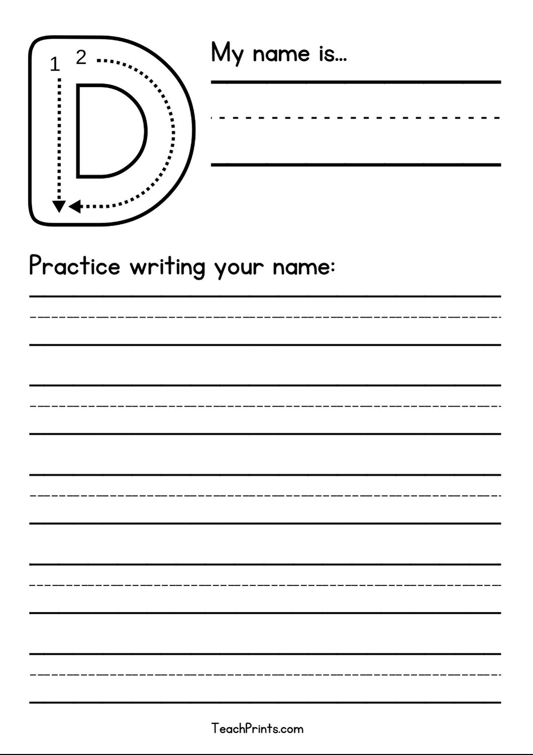 Free Printable Writing Name Worksheets