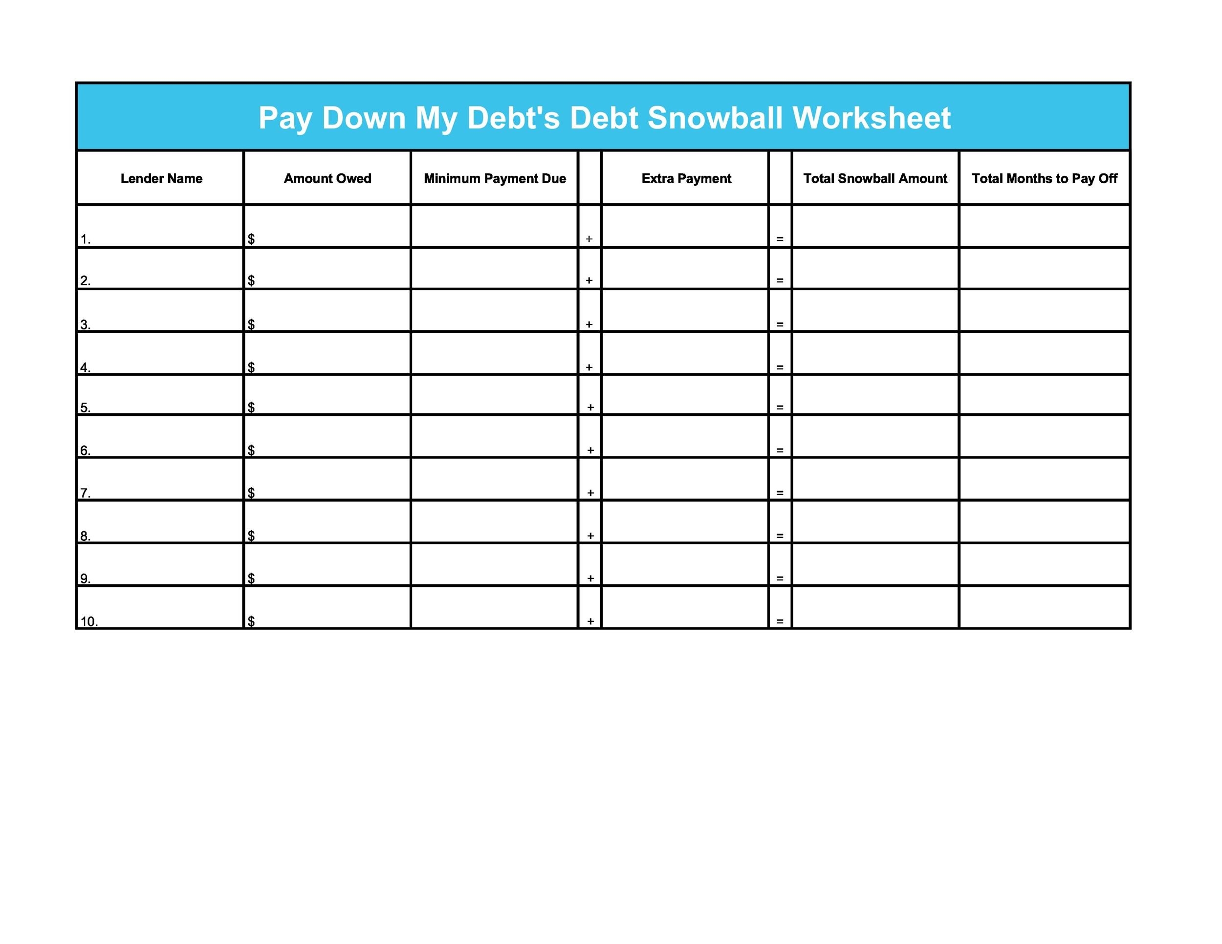 38 Debt Snowball Spreadsheets Forms U0026 Calculators 