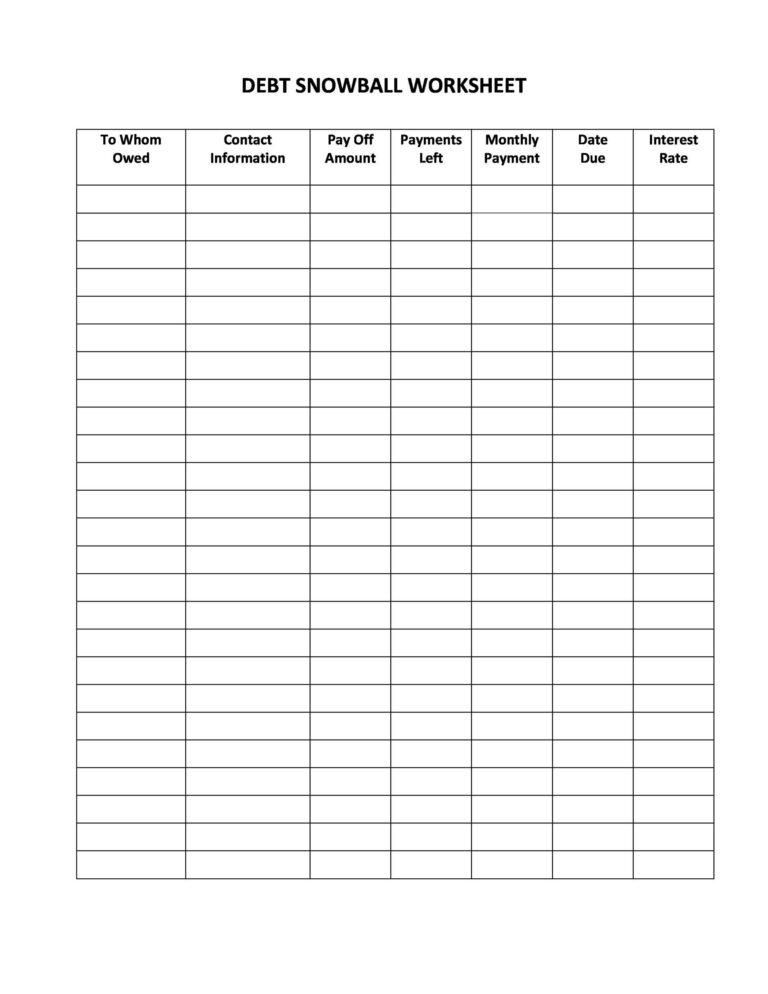 38 Debt Snowball Spreadsheets Forms U0026 Calculators