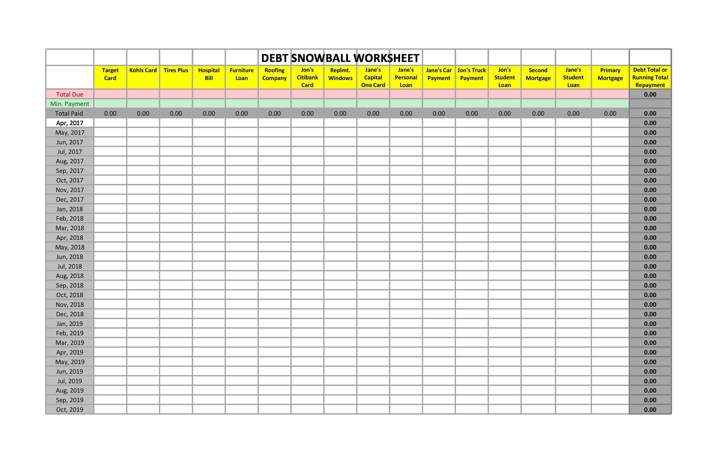 38 Debt Snowball Spreadsheets Forms U0026 Calculators 