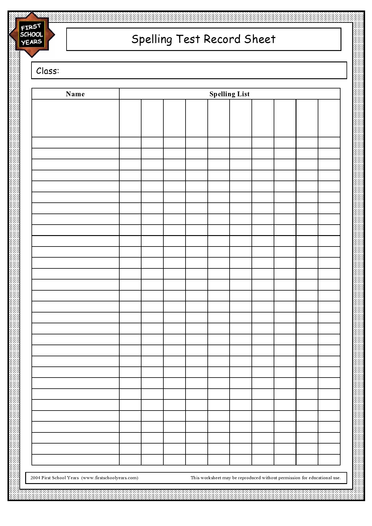 Free Printable Spelling Test Worksheets