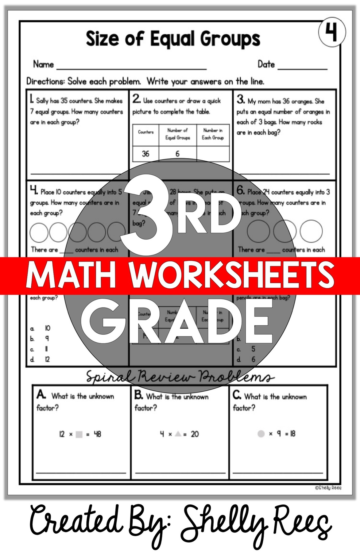 Third Grade Math Worksheets Free Printable