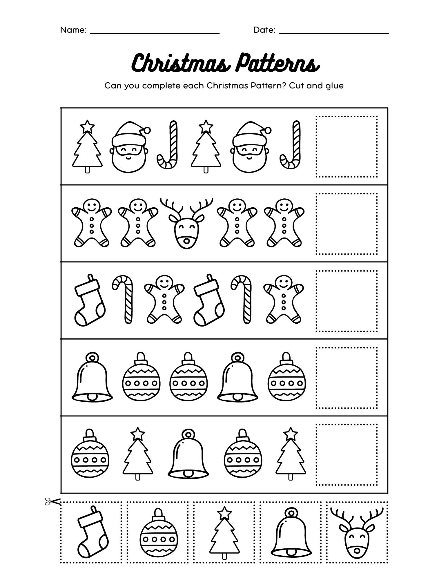 Free Printable Christmas Worksheets For Preschoolers