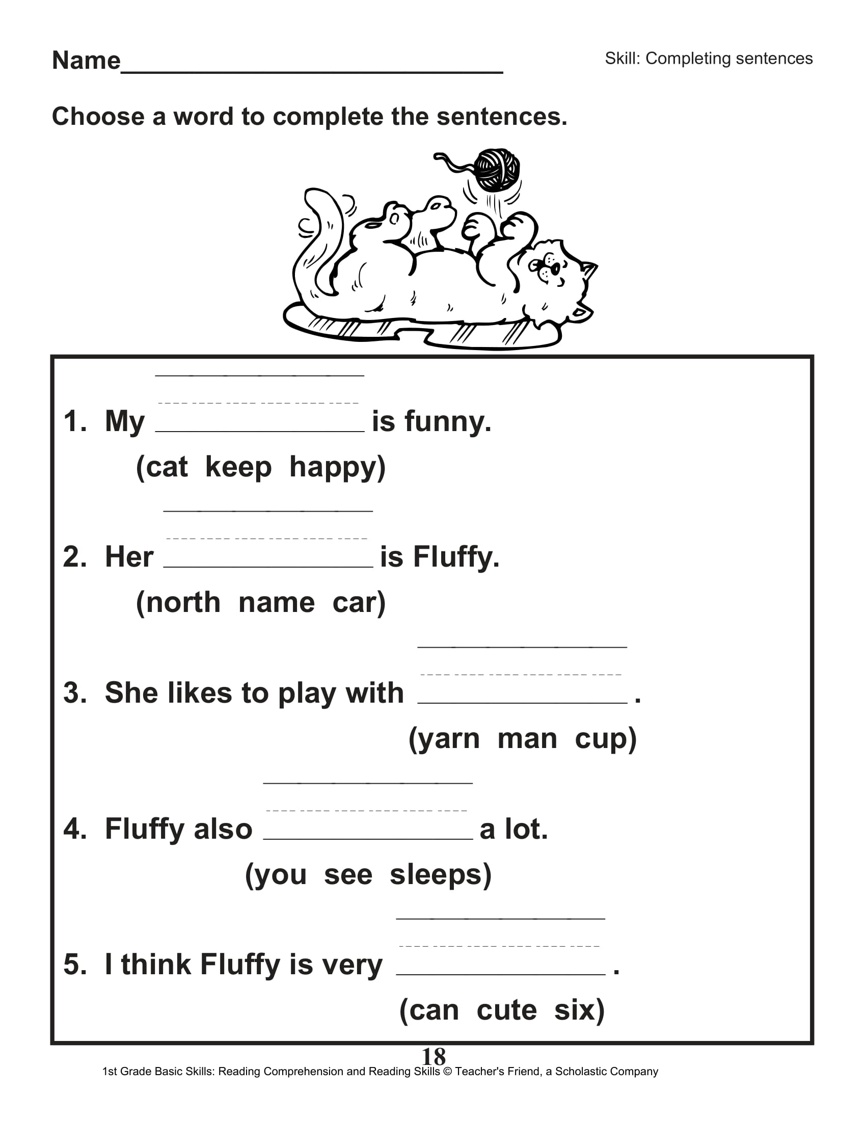 40 Scholastic 1st Grade Reading Comprehension Skills Worksheets Worksheet Hero