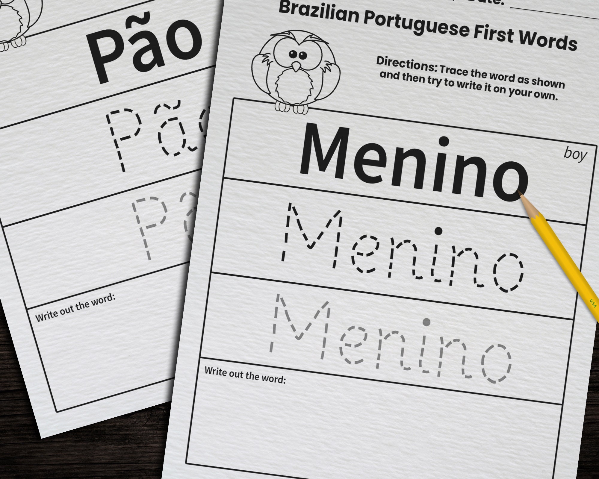 47 Brazilian Portuguese Writing Practice Worksheets For Kids Printable Portuguese Word Worksheets Classroom Homeschool Language PDF Page Etsy Hong Kong