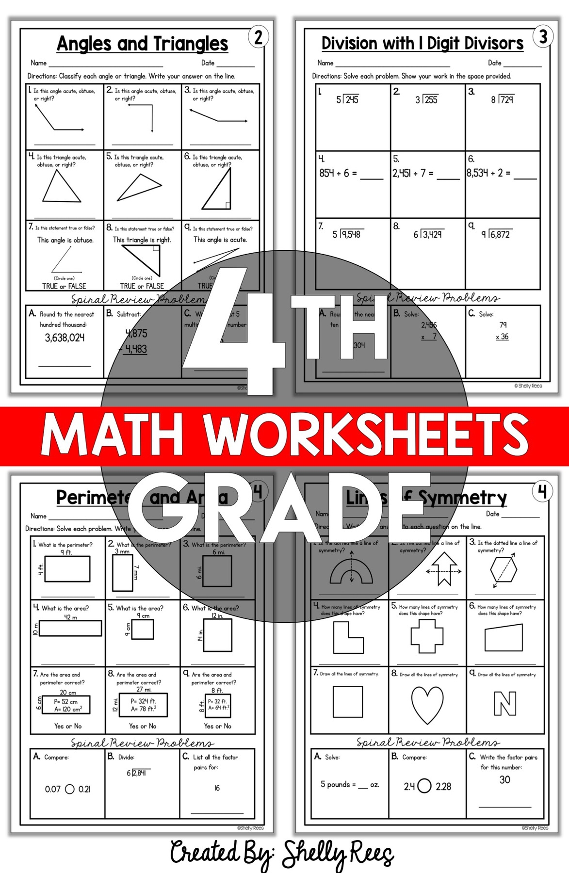 4th Grade Common Core Math Worksheets PRINTABLE Appletastic  4th Grade Common Core Math Worksheets PRINTABLE Appletastic