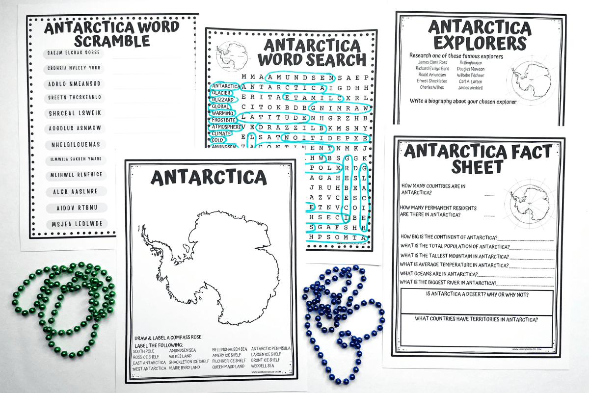 5 Free Printable Antarctica Worksheets For Kids