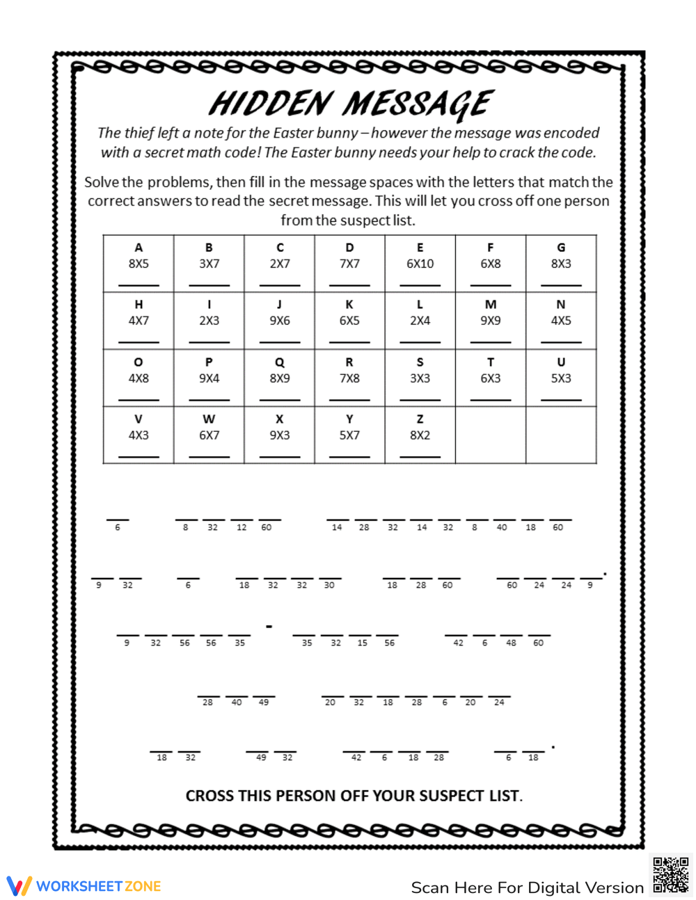 Free Printable Secret Message Worksheets