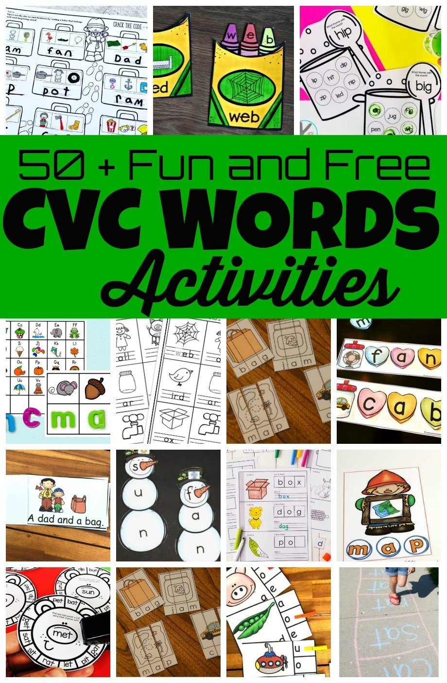 Free Printable Kindergarten Cvc Worksheets