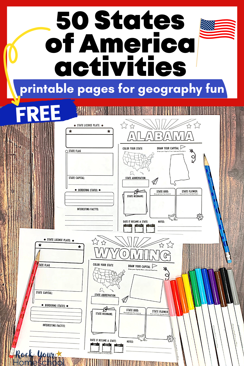 50 States Printable Activities Set For Fantastic Geography Fun