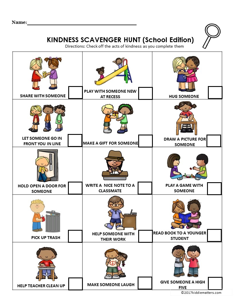 Free Printable Kindness Worksheets Pdf