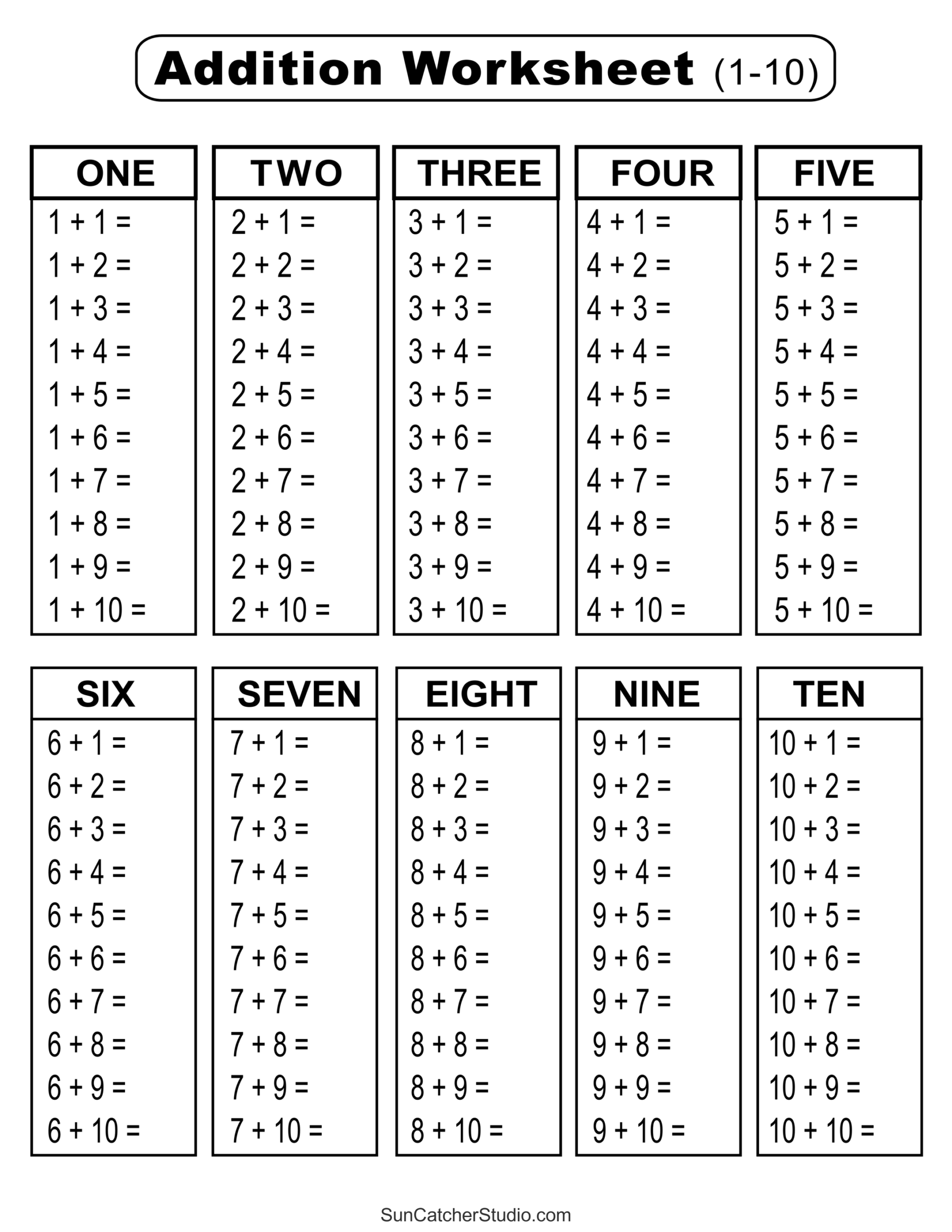 Addition Charts Tables U0026 Worksheets Free Printable PDF Files Worksheets Library Addition Charts Tables U0026 Worksheets Free Printable PDF Files Worksheets Library