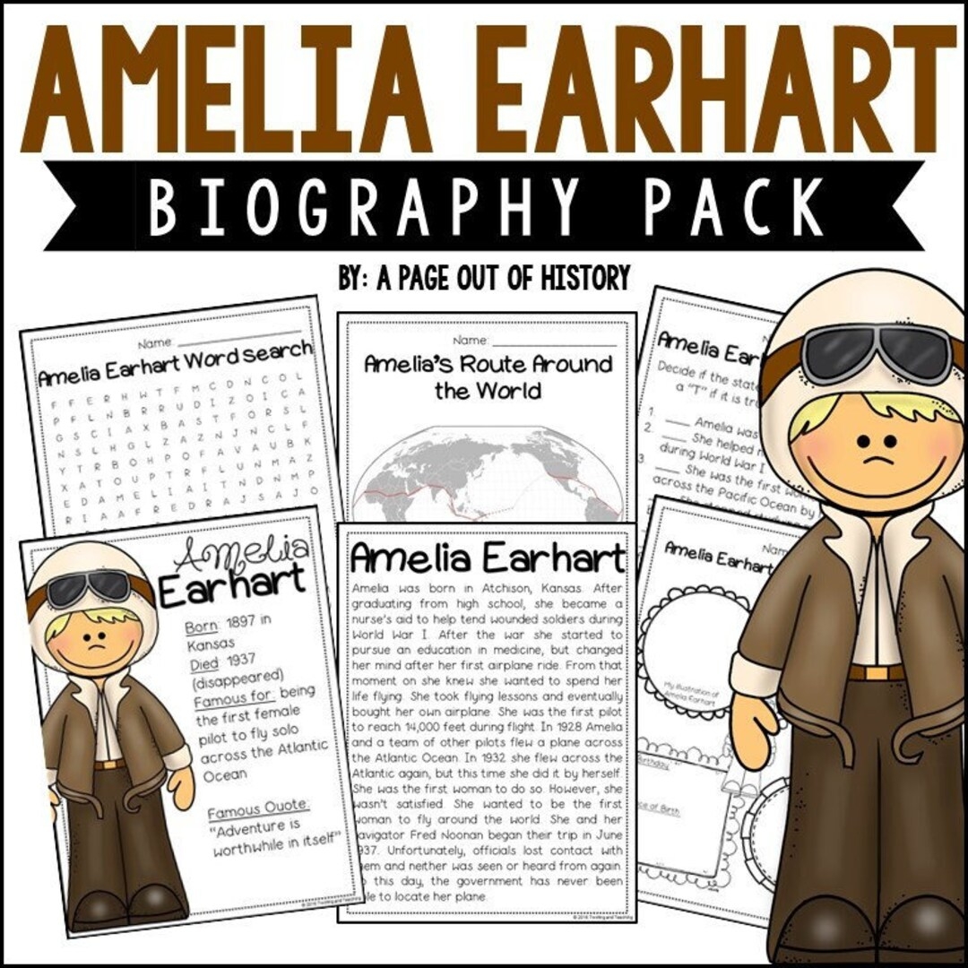 Free Printable Amelia Earhart Worksheets