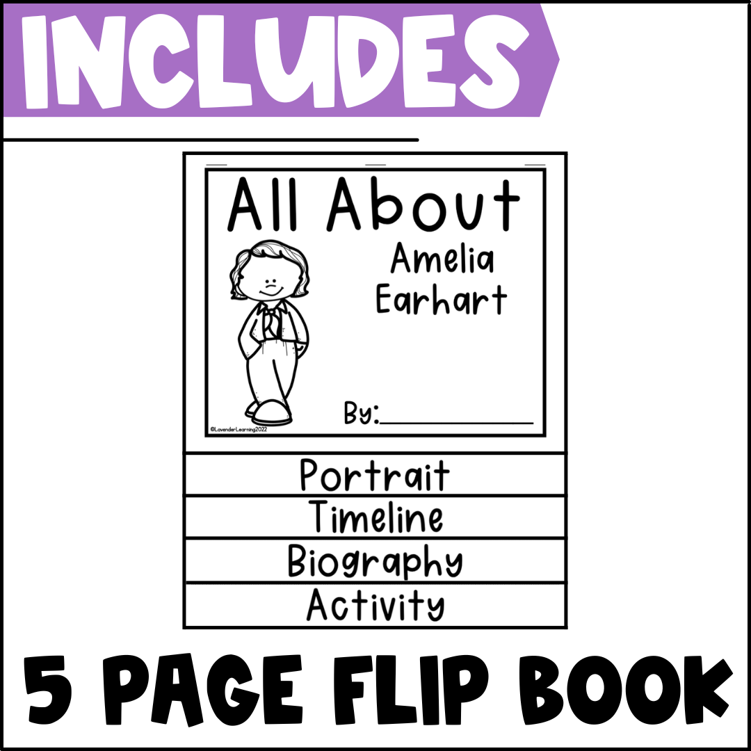 Amelia Earhart Biography Activities Flip Book U0026 Report Women s History Month Made By Teachers