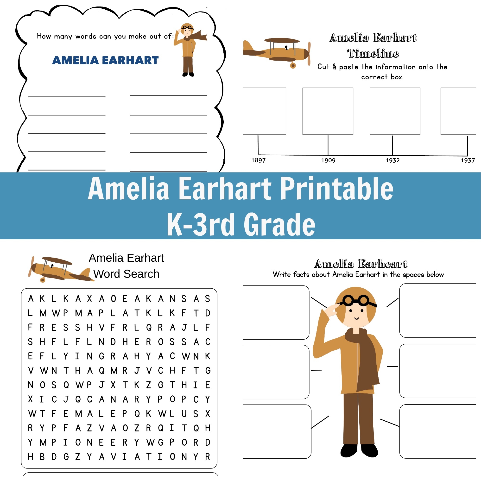 Amelia Earhart Printable Grades K 3