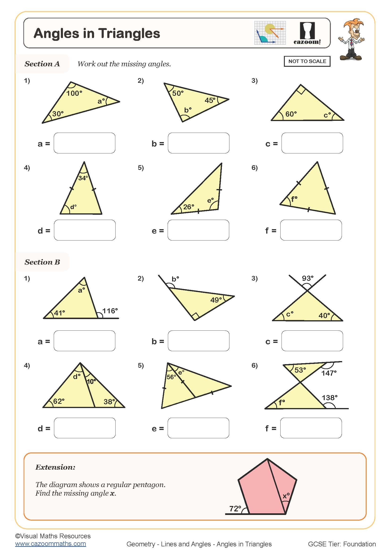 Free Angles Worksheets Printable