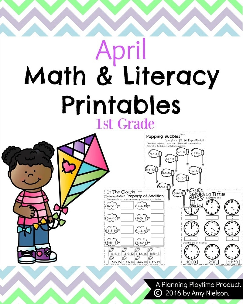 April First Grade Worksheets Planning Playtime