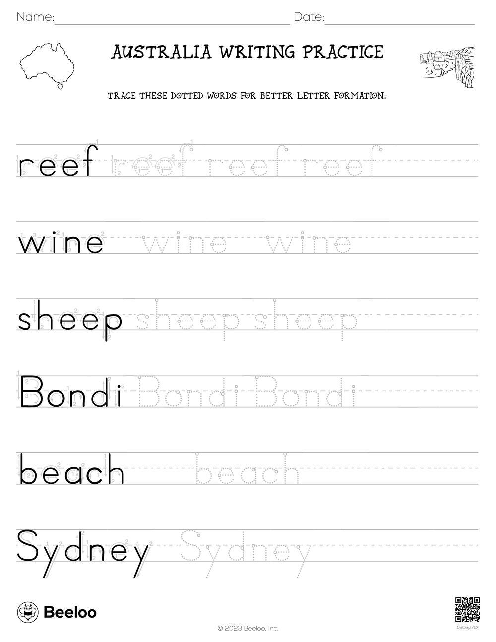 Australia Worksheets Free Printables
