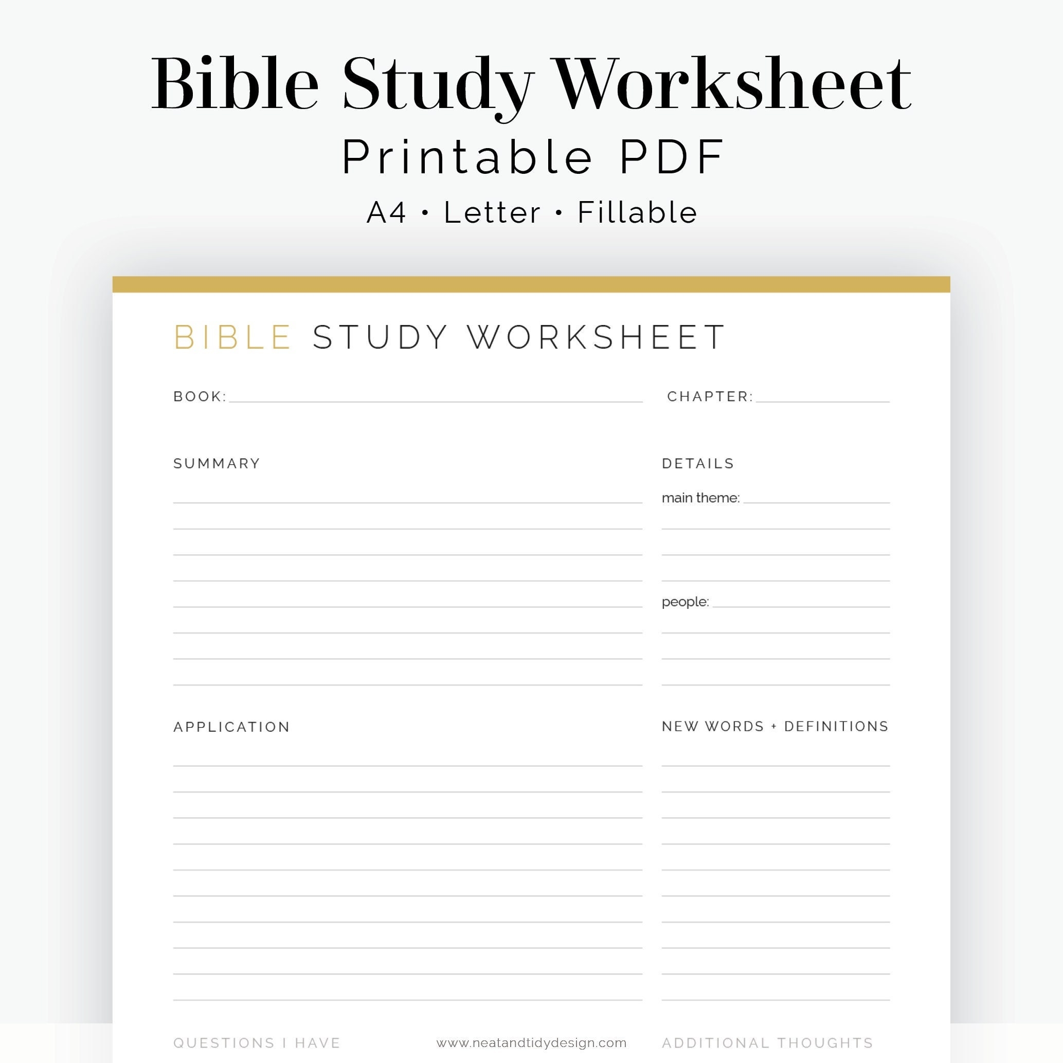 Free Printable Bible Study Worksheets Pdf