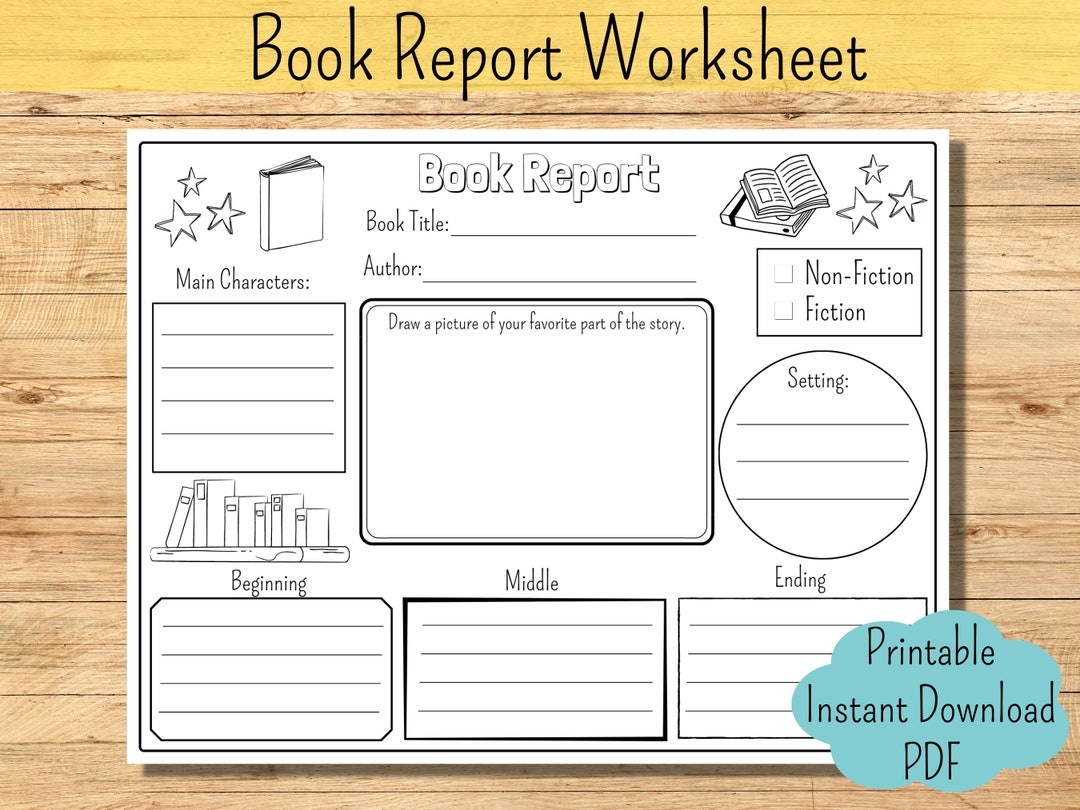 Book Report For Kids Printable Book Report Worksheet Homeschool 