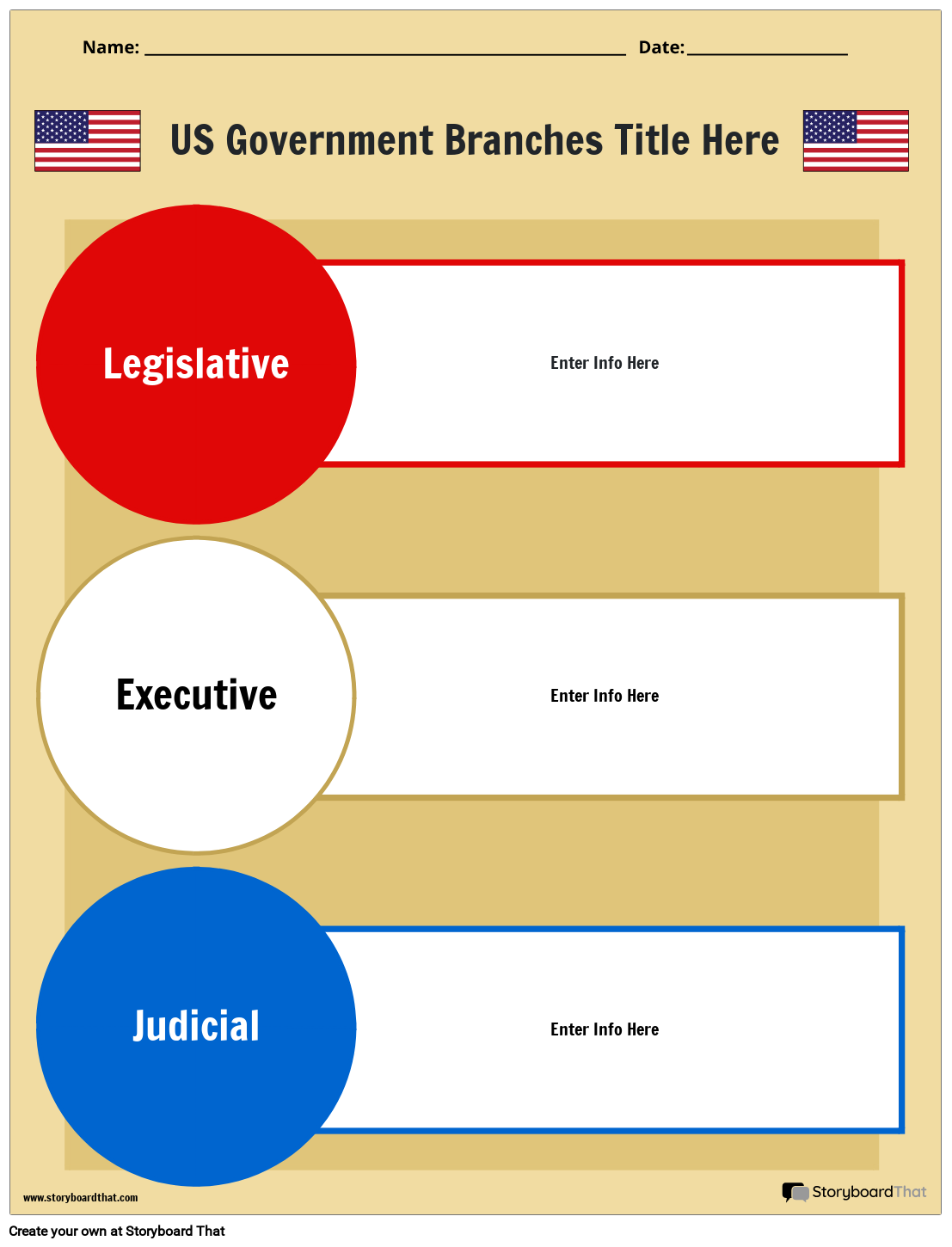 Branches Of The US Government Worksheets StoryboardThat