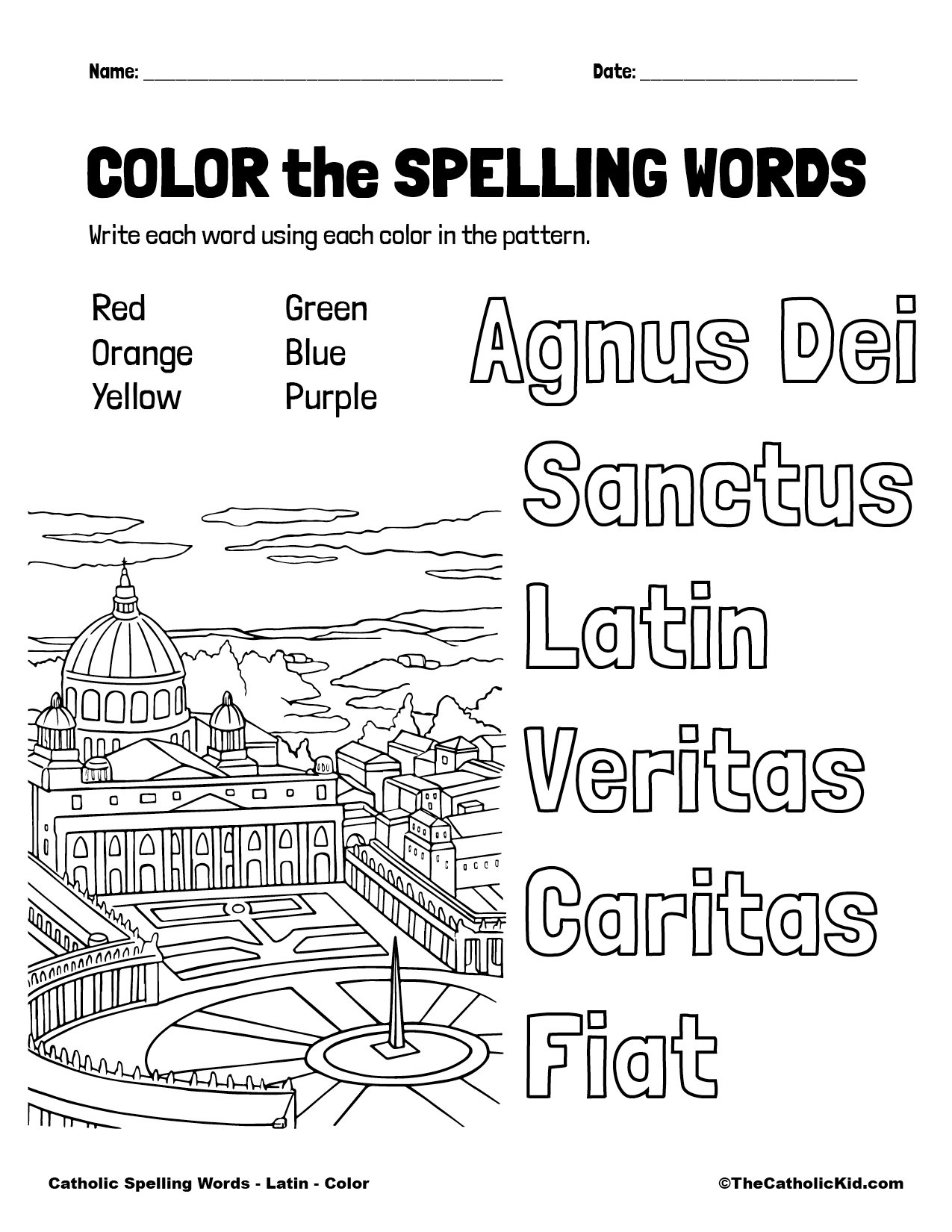 Catholic Spelling U0026 Vocabulary Words Latin Worksheets