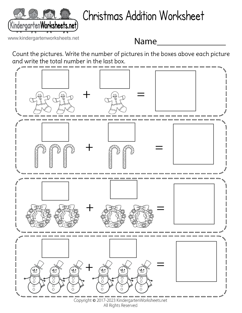 Math Worksheets Christmas Free Printable