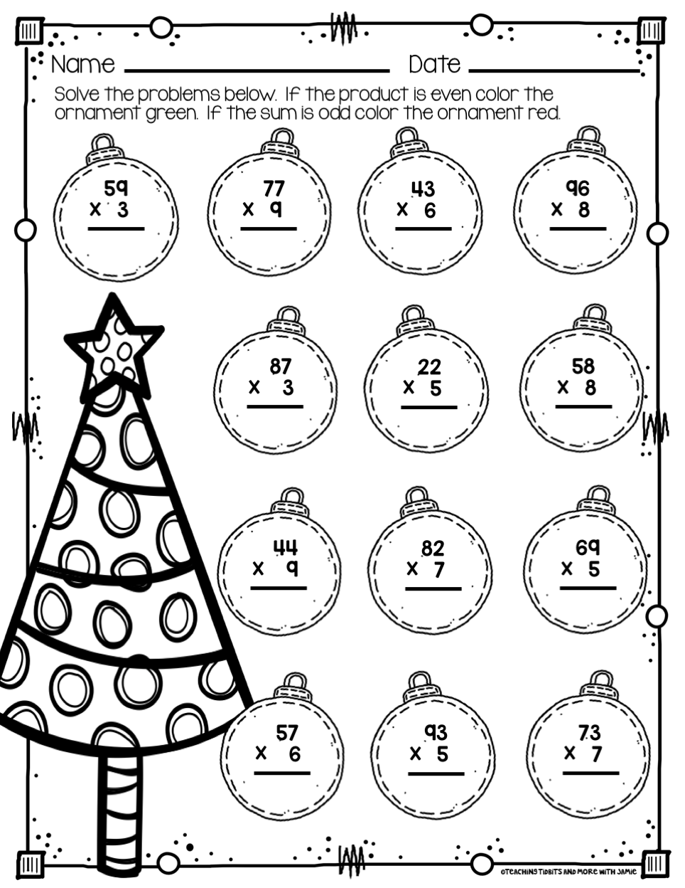 Christmas Math Printables Worksheets Library