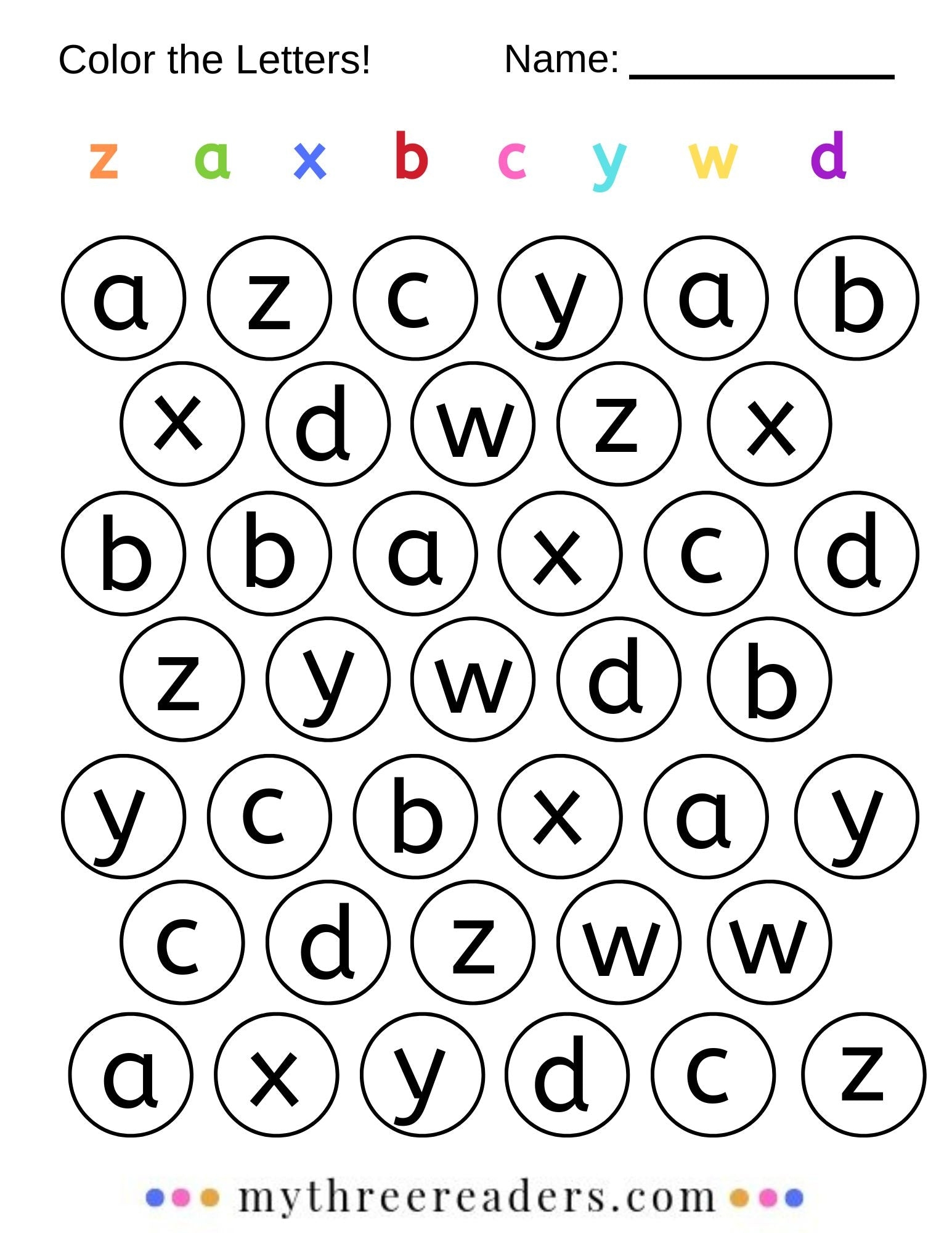 Free Printable Color By Letter Worksheets
