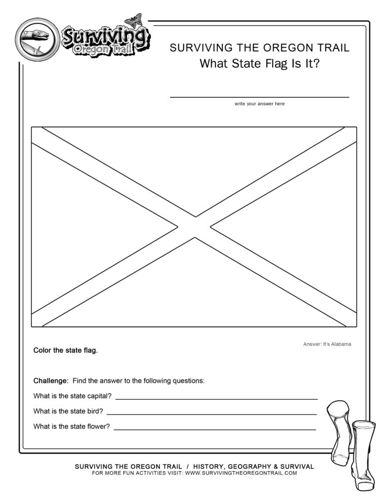 Coloring Page State Flag Alabama Printable Worksheet Surviving 