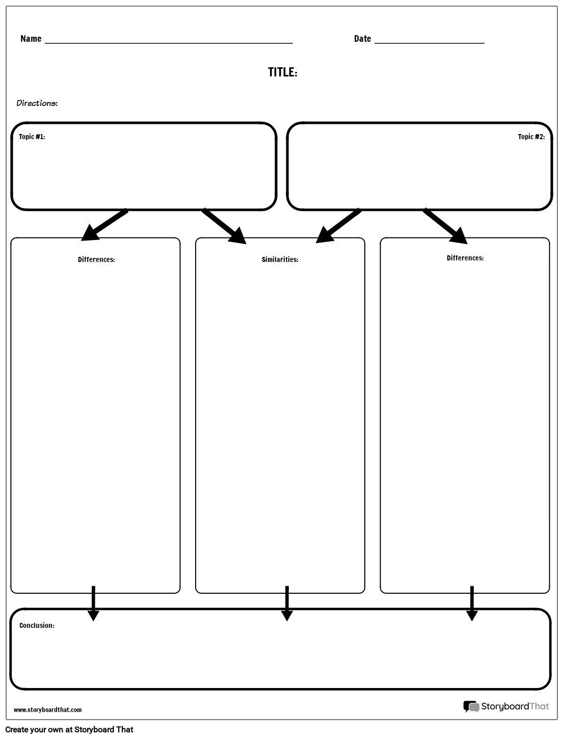 Compare And Contrast Templates Compare And Contrast Chart