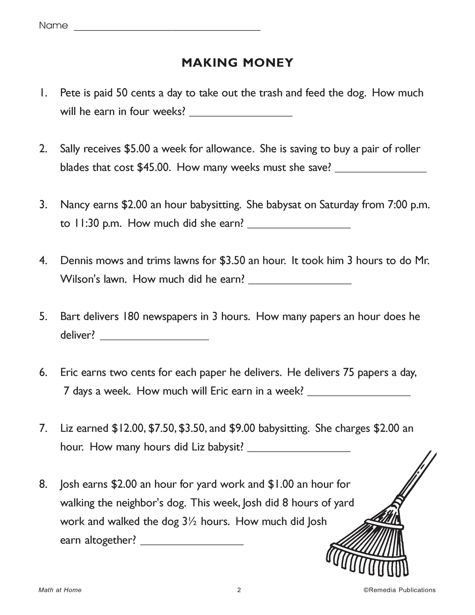 CONSUMER MATH AT HOME Life Skills Word Problems Worksheets Library