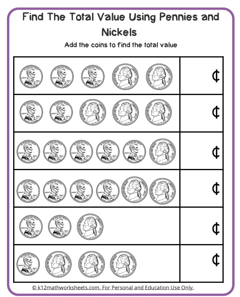 Free Printable Money Worksheets For Kindergarten