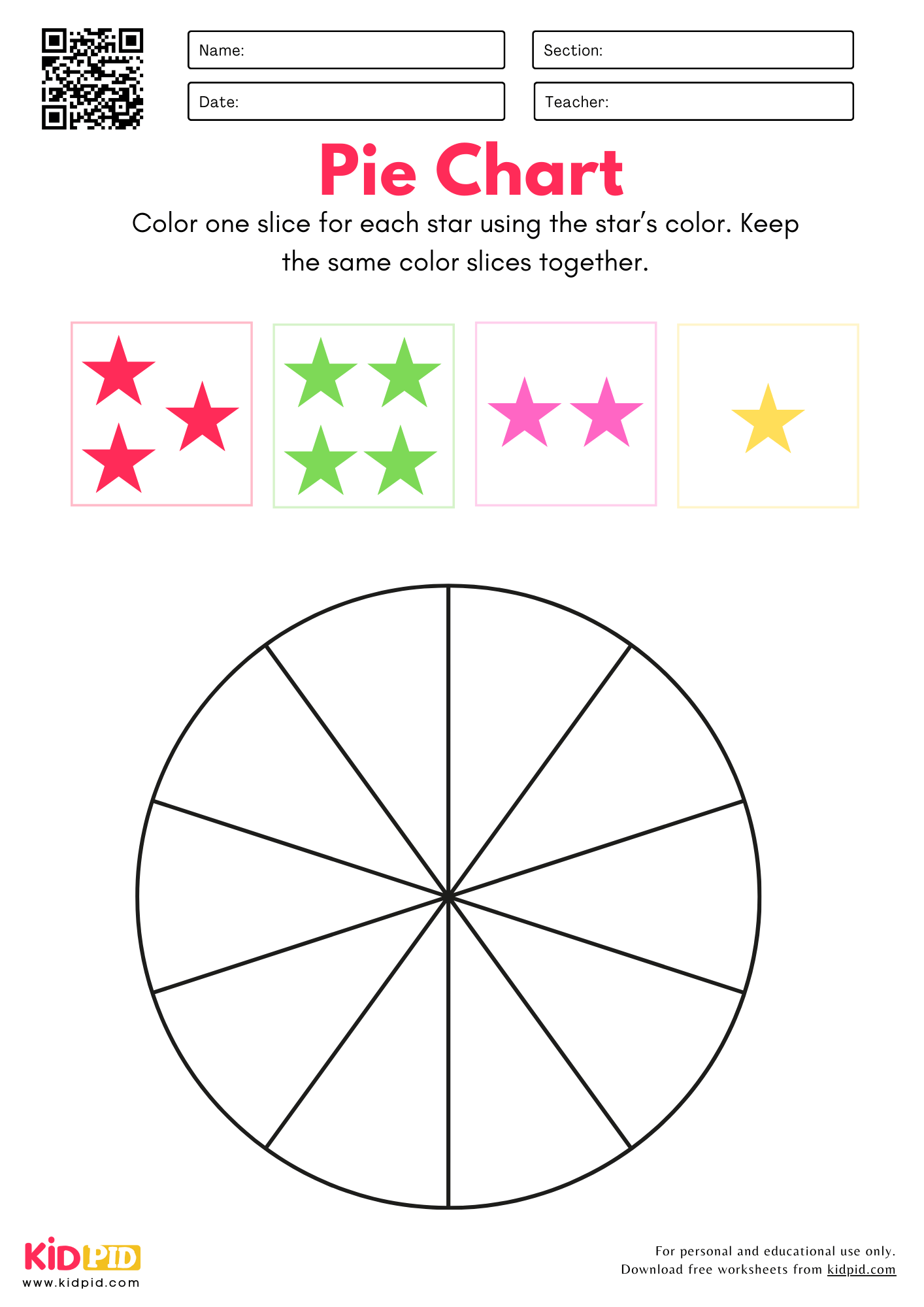 Creating Pie Chart Worksheets For Grade 2 Kidpid