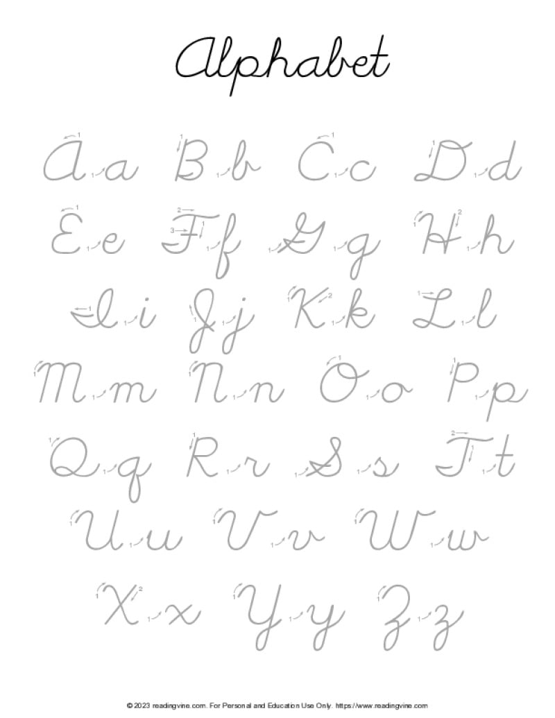 Cursive Worksheets Free Printable