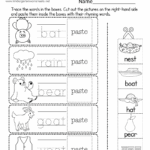 Cut and Paste Rhyming Words Worksheet Free Printable Digital U0026 PDF