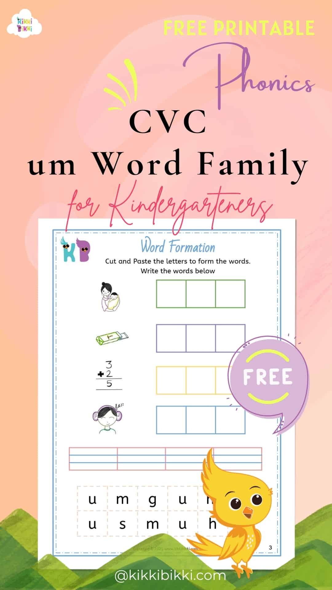 Free Printable An Word Family Worksheets