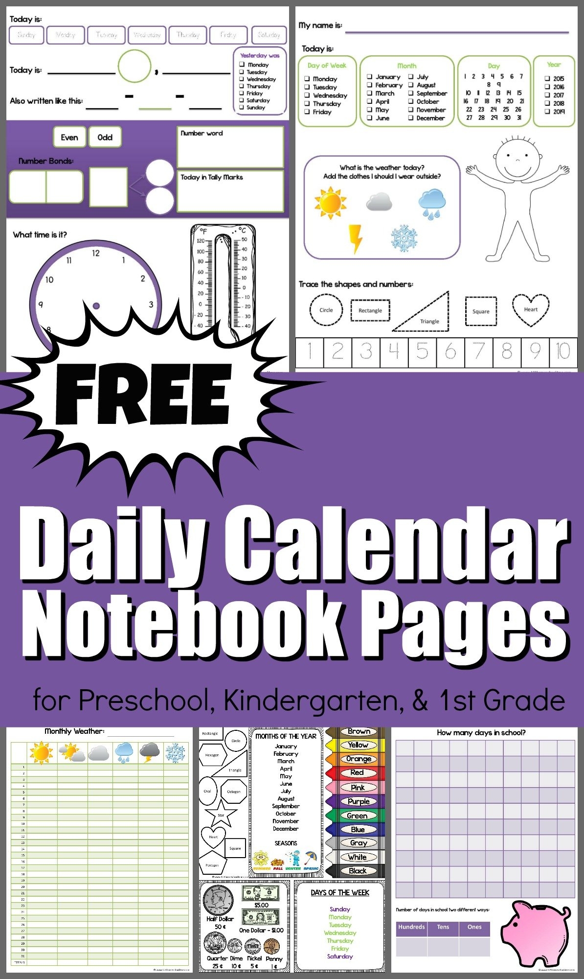 Daily Calendar Worksheets 123 Homeschool 4 Me